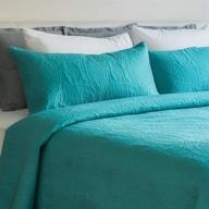 🌊 mezzati blue ocean teal bedspread coverlet set – prestige collection - king/cal king size comforter bedding cover – brushed microfiber 3-piece quilt set logo