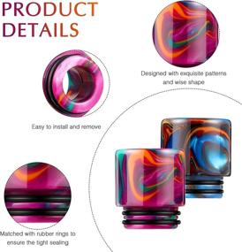 img 2 attached to 🔺 Premium 6-Piece Resin 810 Drip Tip Replacement Cover for Ice Maker Coffee Mod Machine (Cylindrical Style)