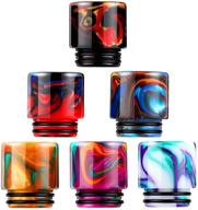 🔺 premium 6-piece resin 810 drip tip replacement cover for ice maker coffee mod machine (cylindrical style) logo