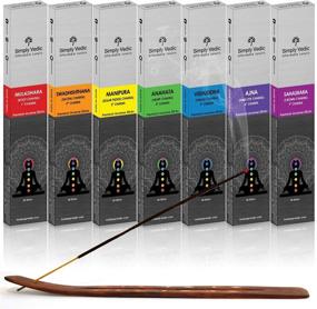 img 4 attached to Premium Agarbatti Incense Sticks Set - Simply Vedic 7 Chakra with Burner | Long-Lasting 60 Min Each | Perfect for Meditation, Yoga, Reiki, Healing, Aromatherapy Energy Cleansing | 20 Sticks Pack, 7 Variants