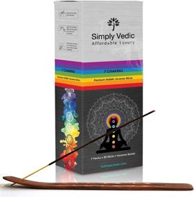 img 2 attached to Premium Agarbatti Incense Sticks Set - Simply Vedic 7 Chakra with Burner | Long-Lasting 60 Min Each | Perfect for Meditation, Yoga, Reiki, Healing, Aromatherapy Energy Cleansing | 20 Sticks Pack, 7 Variants