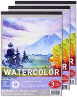 🎨 premium 3-count 9” x 12” watercolor paper pad by artist's loft - 140 lb, thick & heavy page texture, ideal for watercolor painting logo