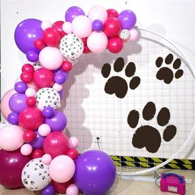 img 1 attached to 🐾 Paw Balloon Garland: A Pawsome Paw Patrol Theme Party Essential with 97 Count of Purple, Rose Red, and Pink Latex Balloons