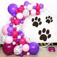 🐾 paw balloon garland: a pawsome paw patrol theme party essential with 97 count of purple, rose red, and pink latex balloons логотип