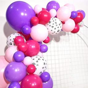 img 3 attached to 🐾 Paw Balloon Garland: A Pawsome Paw Patrol Theme Party Essential with 97 Count of Purple, Rose Red, and Pink Latex Balloons