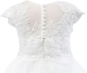 img 1 attached to 👗 Elegant Miama Cap Sleeves Beaded Lace Tulle Wedding Flower Girl Dress: Perfect for Junior Bridesmaids