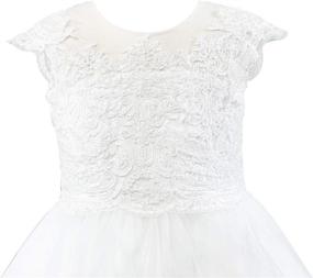 img 2 attached to 👗 Elegant Miama Cap Sleeves Beaded Lace Tulle Wedding Flower Girl Dress: Perfect for Junior Bridesmaids