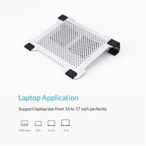 img 3 attached to 🔥 ORICO Laptop Cooling Pad: Aluminum Stand with External Fans – Portable Computer Riser for MacBook Air Pro Dell XPS HP Alienware & More (Up to 17”)