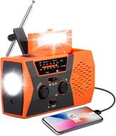 🔦 eaxck emergency radio with led flashlight, solar panel, and cell phone charger - 4000mah weather radio am/fm/noaa hand crank radio with sos alert logo