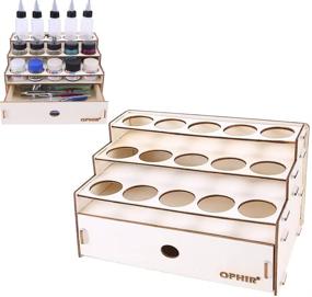 img 4 attached to 🎨 Efficient Storage Solution: OPHIR Wooden Paint Rack and Cabinet Holder for 15 Paint Bottles