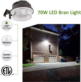 img 3 attached to 🌞 High-performance LED Barn Light by Paktonvo - 70W, 5000K Daylight, 9800LM Dusk to Dawn Outdoor Yard Light with Photocell - ETL Listed LED Security Area Light Panel: Ideal for Farms, Porches, Yards, Streets - Equivalency to 700W MH/HPS