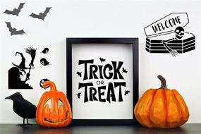 img 2 attached to Spooky Fun: 8 Piece Halloween Stencils for DIY Wood Painting - Witch Coffin Trick or Treat Set for Home Decor and Farmhouse Wall Party Decor - Reusable Templates!