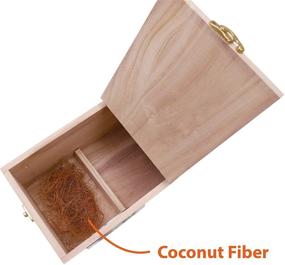 img 2 attached to 🐦 Premium Handcrafted Parakeet Nest Box with Natural Coconut Fiber Nesting Material - Perfect for Cockatiels, Lovebirds, Parrotlets, and Small to Medium Birds