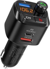 img 4 attached to 🚗 Nulaxy NX12 Bluetooth 5.0 FM Transmitter for Car with QC3.0, USB-C PD 18W, Wireless Bluetooth Radio Adapter Music Player/Car Kit, Bass Booster, Hands-Free Calls, Siri Google Assistant