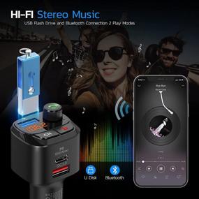 img 1 attached to 🚗 Nulaxy NX12 Bluetooth 5.0 FM Transmitter for Car with QC3.0, USB-C PD 18W, Wireless Bluetooth Radio Adapter Music Player/Car Kit, Bass Booster, Hands-Free Calls, Siri Google Assistant