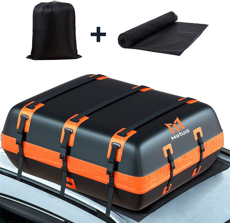 FieryRed Car Roof Bag Cargo Carrier—15 Cubic Feet Waterproof Rooftop  Luggage Bag with Anti-Slip Mat, Travel Storage Luggage Bag Soft-Shell for  All