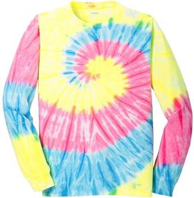 img 1 attached to 🌈 Rainbow Tie Dye T Shirt - Colorful Sleeve Design, Size L