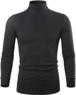 👕 men's thermal underwear ski cotton knitted mock turtleneck sweaters base layer shirts for men - long sleeve turtleneck logo