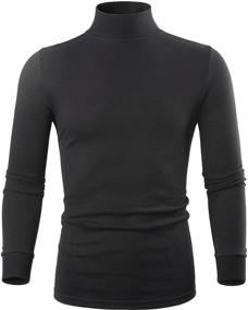 img 4 attached to 👕 Men's Thermal Underwear Ski Cotton Knitted Mock Turtleneck Sweaters Base Layer Shirts for Men - Long Sleeve Turtleneck