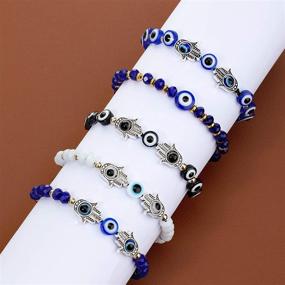 img 1 attached to 🧿 Ultimate 900-Piece Evil Eye Charms Set: 10 Vibrant Colors, Turkish Resin Beads, Antique Silver Hamsa Hand Charms, Round Spacer Beads, and Head Pins for Jewelry Making