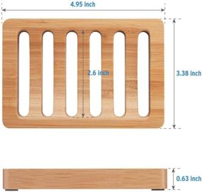 img 1 attached to 🛁 Natural Color Bamboo Soap Dish 2-Pack - AmazerBath Soap Holder for Shower and Bathroom, Soap Savers for Bar Soap, Self Draining Soap Tray