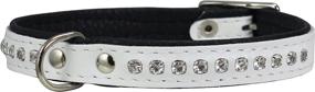 img 4 attached to 🐶 Dogs My Love Rhinestone Genuine Leather Dog Collar - Enhancing Style and Comfort for Your Beloved Pet