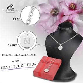 img 3 attached to 🎁 Custom Dainty Disc Initial Necklace Letter M - Personalized Sterling Silver, 23.6" Length, with Gift Box