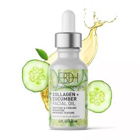 img 4 attached to 🌿 BH Dermcenter - Hydrating Face Oil with Collagen and Cucumber, Soothing Facial Oil for Dry Skin and All Skin Types - 2 oz