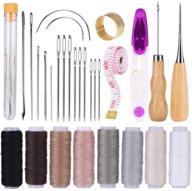 🧵 30-piece leather upholstery repair kit with sewing thread, large eye needles, awl, and craft tools - ideal for leather repair, stitching, and sewing projects logo