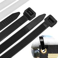 🔐 heavy duty 26 inch cable zip ties - large, durable nylon wire ties with 120 pound tensile strength for indoor and outdoor use, uv resistant, black & white (40 pack) logo