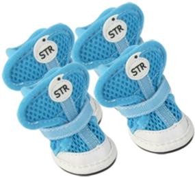 img 1 attached to 🐾 Blue Jardin Dog Paw Antislip Sole Air Mesh Shoes, Size 3, with Adjustable Strap