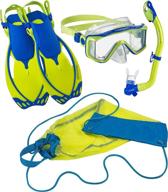 🏊 junior snorkel set - phantom aquatics rapido boutique collection, boys and girls, ages 6 to 12, complete with mask, dry snorkel, adjustable fins, and net bag logo