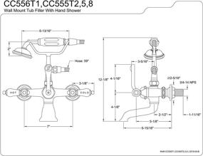 img 2 attached to Kingston Brass CC556T1 Straight Porcelain