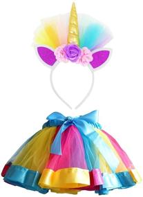 img 4 attached to LYLKD Layered Rainbow Headband: Vibrant Girls' Clothing for Skirts & Skorts