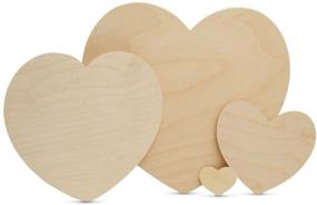 img 2 attached to 🪶 Woodpeckers Wooden Heart Cut Out Set - 5.5 x 5 x 1/8 Inch, Pack of 5