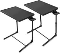 ✨ huanuo adjustable tv trays - convenient tv tray tables for bed & sofa, multipurpose laptop table as tv food tray, work tray - 2 pack with 6 heights & 3 tilt angles logo