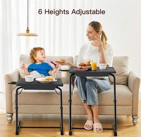 img 3 attached to ✨ HUANUO Adjustable TV Trays - Convenient TV Tray Tables for Bed & Sofa, Multipurpose Laptop Table as TV Food Tray, Work Tray - 2 Pack with 6 Heights & 3 Tilt Angles