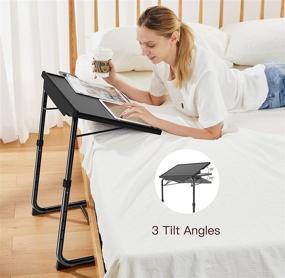 img 2 attached to ✨ HUANUO Adjustable TV Trays - Convenient TV Tray Tables for Bed & Sofa, Multipurpose Laptop Table as TV Food Tray, Work Tray - 2 Pack with 6 Heights & 3 Tilt Angles