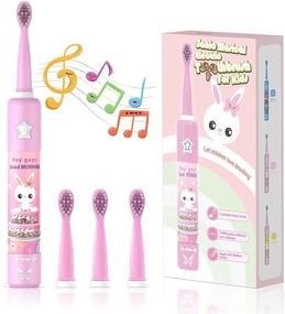 img 4 attached to 🦷 CHAIN PEAK Musical Kids Sonic Electric Toothbrush: Rechargeable Smart Cartoon Toothbrush for Children Toddlers (Ages 3-12) with 2-Min Timer, 3 Modes, 4 Bristles, 34000 Pulses