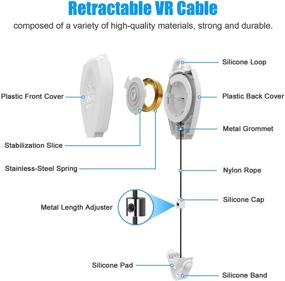 img 4 attached to Управление кабелем AMVR VR: Раскрывающиеся аксессуары для бесшовного игрового опыта с гарнитурами HTC Vive/Vive Pro/Oculus Rift/Rift S/Quest/Quest 2/Valve Index VR (белый, 6 штук)