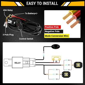 img 1 attached to 🚨 Auxbeam 5 Inch Flush Mount LED Pod: 72W Amber White Flush LED Cube Light Bar for Off-Road Driving - Six Modes & 10FT Wiring Harness Kit