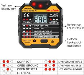 img 2 attached to Mxuteuk MX606B Socket Tester with Voltage Display for Home Outlet Safety Inspection and Fault Detection