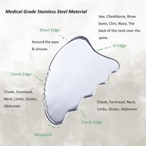 img 1 attached to 🌼 Инструмент для скраббинга Гуа Ша: нержавеющий стальной массажный инструмент для лимфодренажа, борьбы с целлюлитом и облегчения боли в мышцах - процедура лечения аккупунктурой в спа-салоне