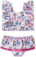 👙 swimsobo flutter sleeve toddler girls swimsuits - quick dry two-pieces bathing suits with prints, ideal swimwear for ages 1-8t logo