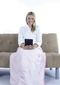 img 2 attached to 🔥 Stay Cozy Anywhere with THERMO GEAR Portable USB Heated Shawl - Pink Microfleece Lap Blanket