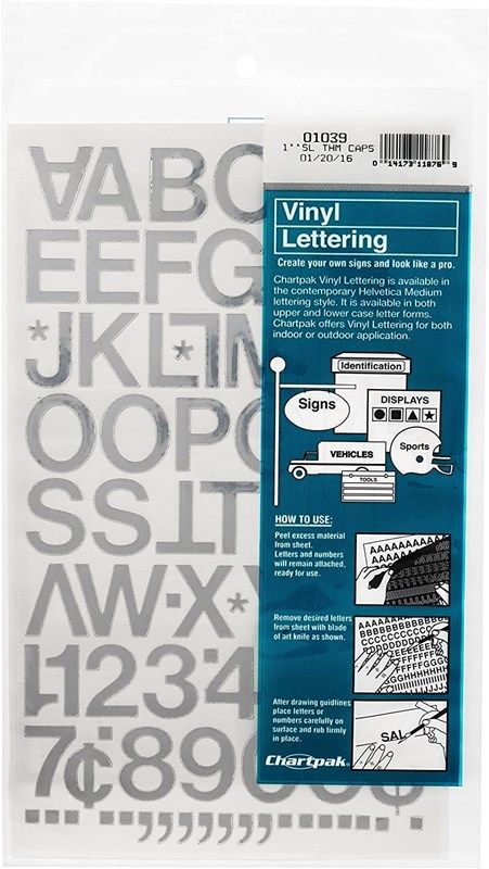 chartpak self-adhesive vinyl capital letters and numbers occupational health & safety products 로고