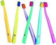 🦷 curaprox smart ultra soft toothbrush for children & adults with small mouths, pack of 6 brushes, enhanced cleaning and softer sensation in sporty colors for boys/him. 7600 smart. logo