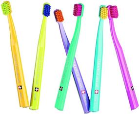 img 1 attached to 🦷 Curaprox Smart Ultra Soft Toothbrush for Children & Adults with Small Mouths, Pack of 6 Brushes, Enhanced Cleaning and Softer Sensation in Sporty Colors for Boys/Him. 7600 Smart.