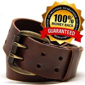 img 1 attached to Premium Genuine Leather Men's Work Belt - Ideal Men's Accessories for Belts