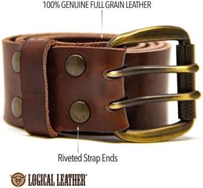 img 3 attached to Premium Genuine Leather Men's Work Belt - Ideal Men's Accessories for Belts